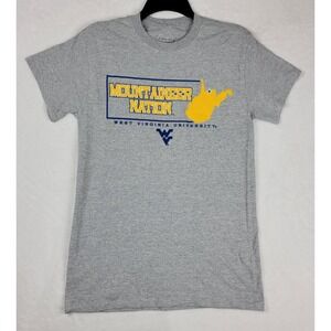 Captivating West Virginia Mountaineers Nation WVU T Shirt Mens‎ Small NWOT Gray